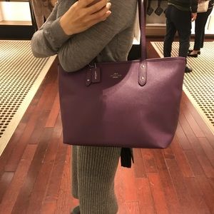 Coach purple tote bag NWT
